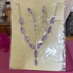 Elegant Purple and Silver Jewelry Set